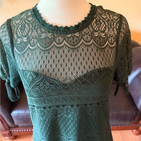 Speechless Forrest Green Women’s Mini Dress Short Sleeves Lined Size Medium - Picture 3 of 16